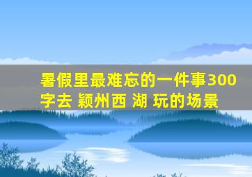 暑假里最难忘的一件事300字去 颖州西 湖 玩的场景